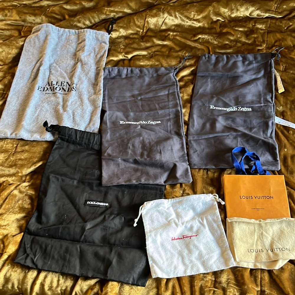 Authentic gift bags and dust bags. Louis Vuitton